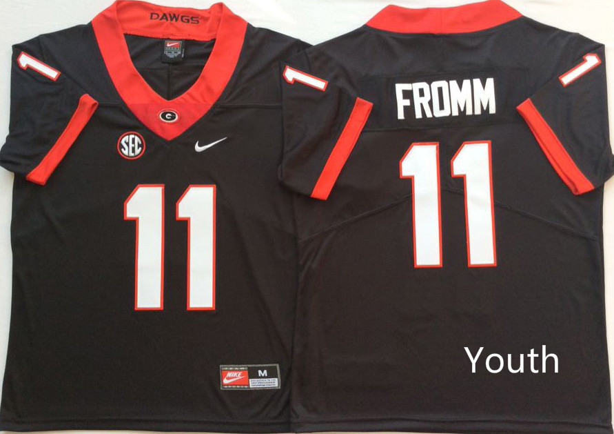 NCAA Youth Georgia Bulldogs Black #11 FROMM jerseys->youth ncaa jersey->Youth Jersey